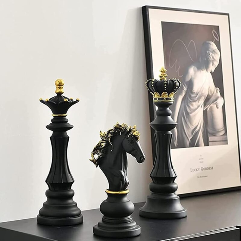 Rodin sculpture style ideas for home inspiration — Affogato brass ceramic lamp on a study console beside a Rodin-tradition bronze
