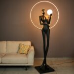 Sustainable sculpture materials for eco home decor — adobe brown chisel ceramic lamp showing natural origin and lasting surface quality