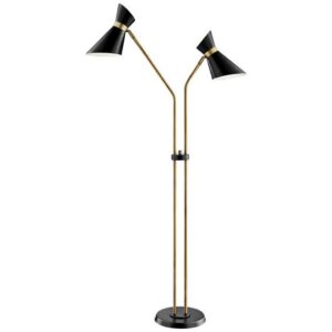 Floor lamps living room statement — artistic twisted floor lamp as a sculptural design element in an organic modern or art-forward living room
