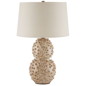 Art deco table lamps — Zeus gold leaf lamp showing the vertical proportion, material drama, and geometric quality of the art deco tradition