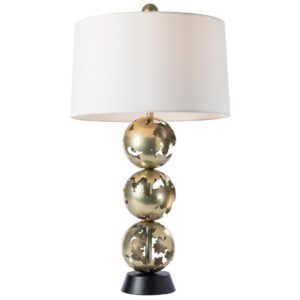 Brass table lamps — aged brass and ceramic Affogato lamp showing warm unlacquered patina quality