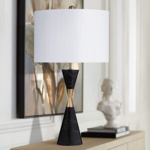 Ceramic table lamps glaze — granite reactive glaze showing surface variation that reads differently in morning and evening light