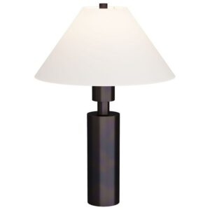 Plug in table lamps renters — aged brass ceramic lamp as the renter plug-in solution showing quality plug-in lighting in a rental apartment