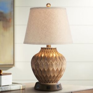 Table lamps for entryway — Zeus gold leaf lamp on a console table creating the first impression for a formally decorated home
