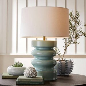 Traditional table lamps — Zeus gold leaf lamp showing the formal proportions and material quality of the traditional lamp tradition