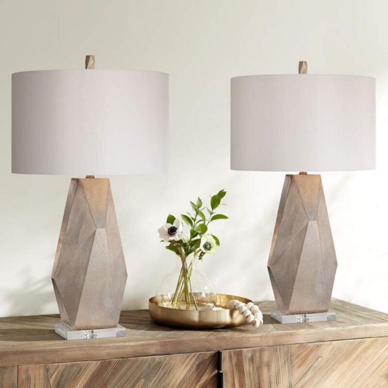 How to clean a table lamp — affogato brass ceramic lamp showing aged brass hardware and ceramic base that require specific cleaning approaches