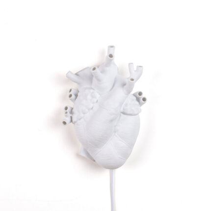 Side view of the anatomical heart wall light showing relief depth