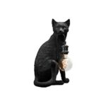 Table Lamp Cat Black, illuminated view