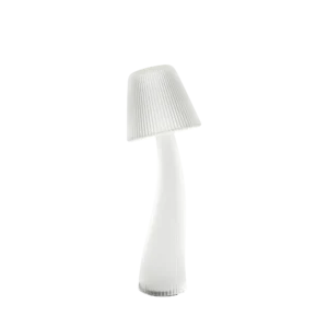 Mushroom lamp on a nightstand setting