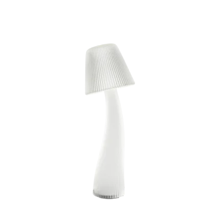 Mushroom lamp on a nightstand setting
