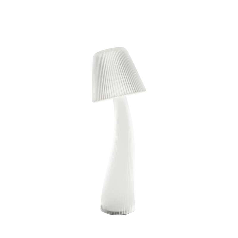 Mushroom lamp on a nightstand setting