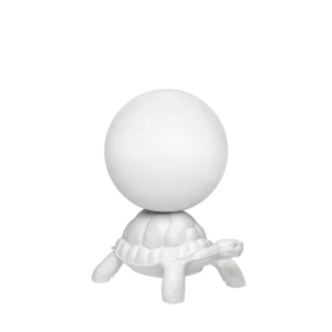 turtle lamp, white shell design, front view
