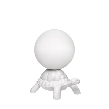 turtle lamp, white shell design, front view