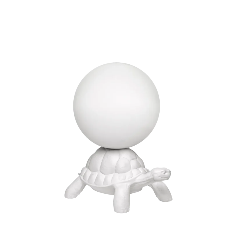 turtle lamp, white shell design, front view