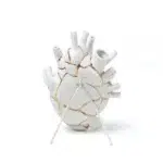 Side view of gold seam heart vase