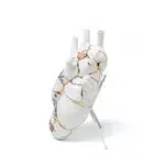 Gold seam heart vase styled on a shelf