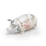 Gold seam piggy bank with cracked gold finish