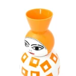 Decorative lidded vase, tall porcelain jar with sculpted lid