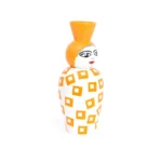 Decorative lidded vase, tall porcelain jar with sculpted lid