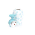Porcelain lidded jar vase, tall sculpted-lid vessel