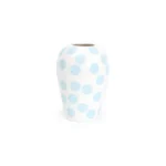 Porcelain lidded jar vase, tall sculpted-lid vessel