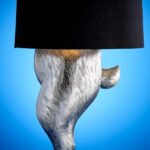 Table Lamp Rabbit Silver and Black, close-up of the black shade