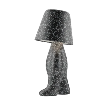 Figure lamp illuminated at the head, angled view
