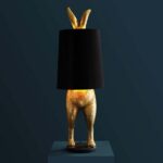 Floor Lamp Rabbit Gold, base and cable detail with light switch