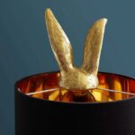 Floor Lamp Rabbit Gold, base and cable detail with light switch