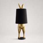 Floor Lamp Rabbit Gold, base and cable detail with light switch