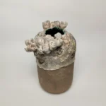 Ceramic textured vase with deep-sea design, front view