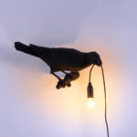 Table Lamp Raven Black Looking Right, close-up detail of the resin finish
