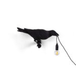 Table Lamp Raven Black Looking Right, close-up detail of the resin finish