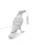 Table Lamp Raven White Waiting, illuminated view