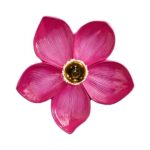 Wall Lamp Flower Magenta, shown mounted in a bedroom setting