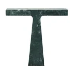 Marble table lamp, angle showing T-shape silhouette