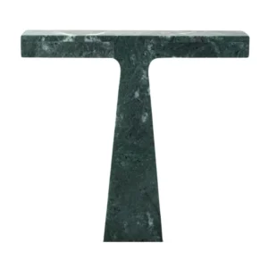 Marble table lamp, angle showing T-shape silhouette