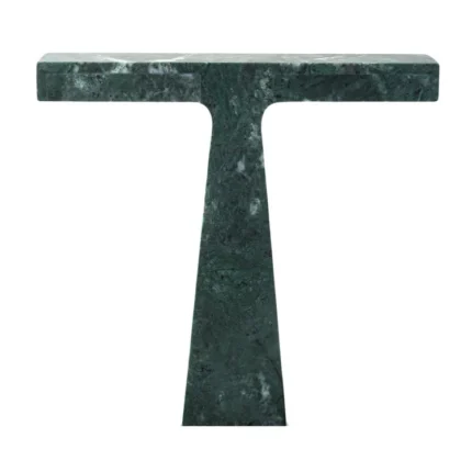 Marble table lamp, angle showing T-shape silhouette