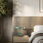 Marble table lamp, side profile