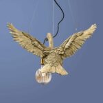 Ceiling Lamp Duck Gold, illuminated view
