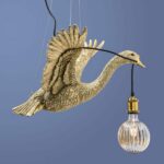 Ceiling Lamp Duck Gold, close-up detail of the gold finish