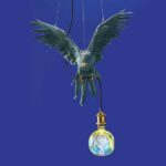 Ceiling Lamp Parrot Green, shown mounted over a dining table