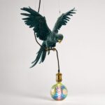 Ceiling Lamp Parrot Green, shown mounted over a dining table