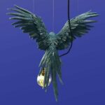 Ceiling Lamp Parrot Green, close-up detail of the green finish