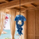 Ceiling Light Jellyfish Blue, full front view of the jellyfish sculpture