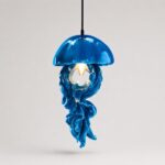 Ceiling Light Jellyfish Blue, full front view of the jellyfish sculpture