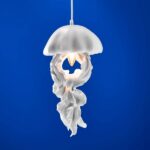 Ceiling Light Jellyfish White, shown mounted in a hallway