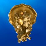 Ceiling Light Jellyfish Gold, close-up detail of the gold finish