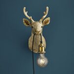 Wall Lamp Deer Gold, full front view of the antler detail