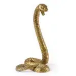 Gold snake sculpture in cast aluminum